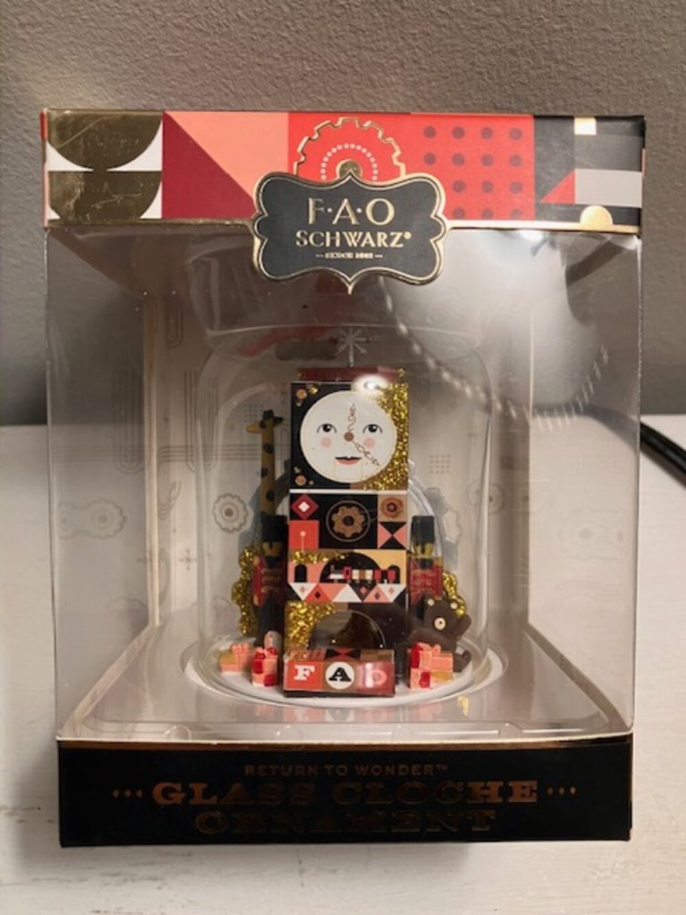 FAO Schwarz Return To Wonder Glass Cloche Ornament 2018 In Box